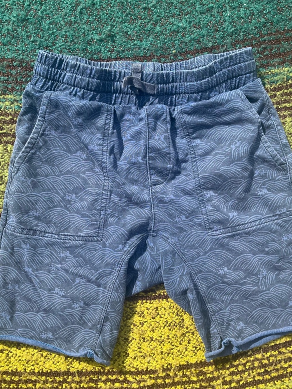 Tea Collection Blue Wave-Print Kids Shorts